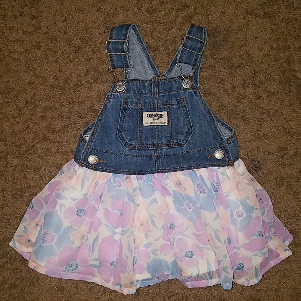 NWOT Girls Osh Kosh Overalls Dress 6-9 Months